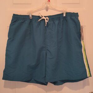Hot Coals Men's XL Teal Swim Shorts NWT